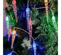 OUJIAHUI USB Icicle Fairy Lights, 10m 80LED USB Plastic Icicles Fairy Lighting Curtain for Garden Lawn Wedding Vacation Indoor Party Decoration (Multicolor)