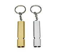 oujilet Emergency Survival Whistle 2 Pack Metal Double Tubes Safety Whistles with Lanyard and Keychain for Hiking Hunting Boating Outdoor Camping Sports Dog Training