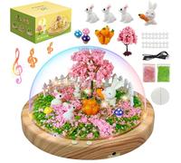 oujilet Make Your Own Night Light with Music, Rabbit DIY Kits for Girls Night Light USB Upgrade Edition Bunny Toys, Arts and Crafts Lamp Project for Girls, Gifts for 4 5 6 7 8 9 10 Year Old Girl