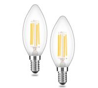 OUKAJO E14 LED Light Bulb,4W Warm White 2700K 400lm,Small Edision Screw Candle Bulb, Not Dimmable,2 Count (Pack of 1)