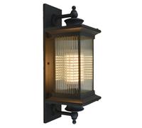 OUKANING Black Outside Wall Lamp E27, Exterior Wall Light Aluminium Weather Resistant, Modern Outdoor Wall Lantern for Porch Garden Garage Corridor, Max 30W 220V