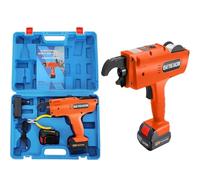OUKANING Cordless Rebar Tying Machine 8-34mm with 2 x 12V Lithium-ion Batteries, Handheld Rebar Tying Tool, Automatic Binding Strapping Machine 1500 Knots per Charge, Wire Binding Machine for Steel Ba