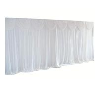 OUKANING Fabric Backdrop Silk Curtain Decoration Wedding Decoration Background 3X3Meter White