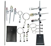 OUKANING Laboratory Stand Set, Stainless Steel & Cast Iron Tripod, Piston Clamp, Condenser Tube, Tripod Clamp (60 cm)