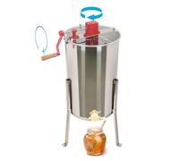OUKANING Manual Honey Extractor 3 Frame - Stainless Steel Honey Spinner Extractor with Transparent Lid 38x60cm Honey Extractor Separator Beekeeping Extraction