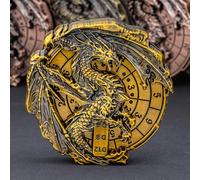 OUKELANWO 7 in 1 Metal Dice, Metal Roulette DND Dice Set with Gift Box, Gold Role Playing Game Dice