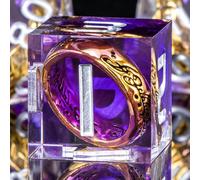 OUKELANWO Magic Lord Rings DND Dice Set with Box, 7Pcs Resin LOTR D&D Dice Set for Role Playing Game, Purple Dungeons Dragons D and D Sharp Edge Dice D20 D12 D10 D8 D6 D4