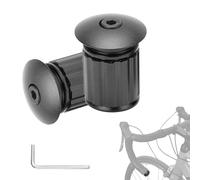 OUKENS Bicycle Bar Ends, One Pair Bicycle Aluminum Alloy Expansion Bar Plugs Handlebar End Cap Adjustable Locking Cap for Bike(Black)