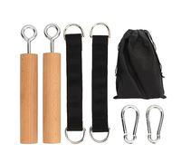 OUKENS Wooden Pull Up Grips, Comfortable Handles Build Muscle Strength Pull Up Climbing Hold Grips,Grip Strength Trainer Strengthener Exerciser Training Tools for Men