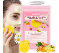 OUKEYA 40pcs Kojic Acid & Turmeric Exfoliating Cleansing Pads for Face, Gentle Exfoliator Cotton Pads for Dull & Oily Skin, Brightening Facial Wipes, Skin Care Pads