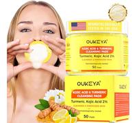 OUKEYA 50pcs Kojic Acid & Turmeric Exfoliating Cleansing Pads for Face, Turmeric Pad, Gentle Exfoliator Cotton Pads for Dull & Oily Skin, Brightening Facial Wipes, Skin Care Pads