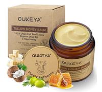 OUKEYA Beef Tallow Skin Care, Beef Tallow Face Cream, Tallow and Honey Balm, Deeply Nourishing for Face & Body (Enhanced Moisturising Version, 110g)