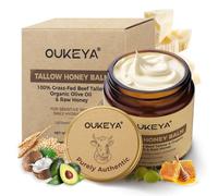 OUKEYA Beef Tallow Skin Care, Beef Tallow Face Cream, Tallow and Honey Balm, Deeply Nourishing for Face & Body (Refreshing Version, 110g)