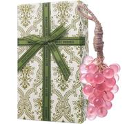 OUKEYA Handmade Grape Soap Gift Set, Crystal Clear Artisanal Soap with Rich Grape Aroma, Moisturising & Antioxidant Bar Soapy for Bathing, Decoration & Gifting, (Peach)