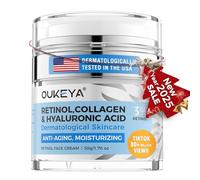 OUKEYA Retinol Cream, 3% Retinol Day & Night Cream, 5% Hyaluronic Acid & 5% Niacinamide, Anti Aging Moisturiser For Face & Neck, Hydrating, Firming, Non-Greasy, Fast Absorbing, 50g