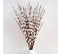 OUKEYI 10 Pcs 21.6'' Long Stem Artificial Jasmine Flowers Tall Fake Flower Bouquet Faux Jasmine Plants for Hotel Home Office Kitchen Bedroom Wedding Party DIY Decor (white)