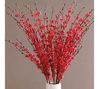 10 Pcs 29.5'' Long Stem Artificial Jasmine Flowers Tall Fake Flower Bouquet Faux Jasmine Plants for Hotel Home Office Kitchen Bedroom Wedding Party DIY Decor (red)