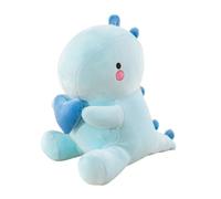 OUKEYI 11.8 inch/30cm Dinosaur Plush Toy, Loving Soft Dino Stuffed Animal with Holding Heart for Valentine Day, Adorable Birthday RomanticGift for Her Girls Boys Girlfriend (blue)