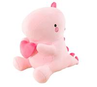OUKEYI 11.8 inch/30cm Dinosaur Plush Toy, Loving Soft Dino Stuffed Animal with Holding Heart for Valentine Day, Adorable Birthday RomanticGift for Her Girls Boys Girlfriend (Pink)