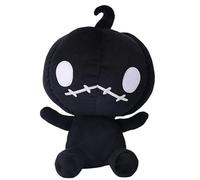 OUKEYI 11.8in/30cm Halloween Pumpkin Stuffed Doll,Funny Spooky Pumpkin Plush Dolls for Kids,Soft Pumpkin Stuffed Throw Pillows,Halloween Home Party Decor (Black)