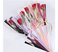 OUKEYI 150 Counts /6 Colors Flower Wrapping Paper Single Rose Packaging Bag,Florist Bouquet Supplies,Waterproof Floral Wrapping Paper 17.7 * 5 * 1.6Inch