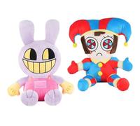 OUKEYI 2 Pcs Circus Plush Doll,Cute Cartoon Rabbit Stuffed Animal Plushie Doll, The Amazing Circus Plush Toys Collectible Toys for Boys Girls