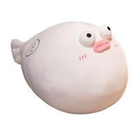 OUKEYI 20 inchWhite Puffer Fish Plush Pillow - Puffer Fish Stuffed Animal Plushfor Kids, Boys, and Girls Sleeping Pillow Toy