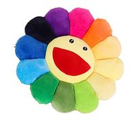 OUKEYI 21.6“Sunflower Pillow, Soft and Comfortable Sunflower Smiley Cushion Floral Plush Pillow, Colorful Sunflower Plush Toys Home Bedroom Store Restaurant Decoration,