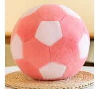 OUKEYI 23cm Football Throw Pillow Soft Stuffed Cushion Sports Toy Pillow, Soft Durable Round Plush Football Throw for Sofa Room Decoration and Kids Boy Girls Children Birthday (Deep Pink)
