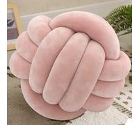 OUKEYI 25 cm Soft Knot Ball Pillows, Round Throw Pillows, Children Room Decoration Plush Pillow,Decoration Cushion Pillows for Home, Bedroom Sofa, Bed, Floor (Pink)