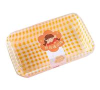 OUKEYI 25 Pack Plastic Dessert Boxes Cake Boxes, Plaid Charcuterie Boxes with Clear Lids to Go Picnic Food Containers for Cake Slice, Bakery Desserts Packing Box (Yellow)