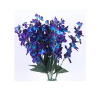 OUKEYI 27'' Artificial Orchid Stems 8 pcs Purple Blue Silk Turquoise Orchids Flowers Artificial Canglan， for Wedding Bridal Bouquet Wreath Table Centerpiece Outdoor Decor (Blue Purple)