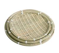 OUKEYI 3 Pieces Handmade Bamboo Woven Basket Tray, Round Natural Stackable Bread Baskets, Food Storage Serving Trays Decorative Wall Hanging Baskets for Breakfast, Fruit, Snacks (3 Size)