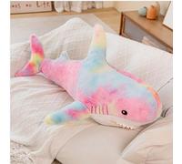 OUKEYI 30 Inch Giant Shark Stuffed Animal Pillow, Soft Big Shark Plush Toy for Kids, Comfortable Sleeping Back Cushion Doll Gift (Dazzling Colors)