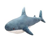 OUKEYI 30 Inch Giant Shark Stuffed Animal Pillow, Soft Shark Plush Pillow for Kids, Comfortable Sleeping Pillow Back Cushion Doll Gift for Kids (Blue)