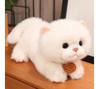 OUKEYI 30cm Cat Plush Stuffed Animals, Soft Cute Cat Plush Toys for Kids, Adults, and Plushie Lovers, Perfect for Hugging and Relaxing (White)