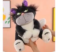 OUKEYI 30cm Cat Plush Toys Stuffed Animals,Black Cat Doll Cute Devil Flower Cat Plush Toy Pillow Birthday Gift for Boys and Girls