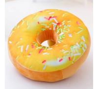 OUKEYI 40cm Donut Pillow Cushion Plush Toy,Soft Round Donut Stuffed Plush Throw Pillow,Doughnut Cake Food Cushion Plushies Pillows for Clever Boy's and Girl's Room Decor (Mango Wheat Flour)