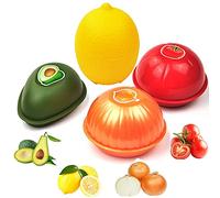 OUKEYI 4PC Fruit and Vegetable Storage Containers Set for Fridge, Onion Storage Container Tomato Saver and Lemon Keeper,Avocado Saver