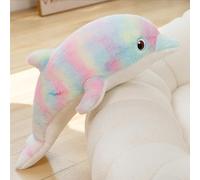 OUKEYI 70cm/27.55in Dolphin Plush Toy, Dolphin Stuffed Animals Plush Pillow Super Soft Sea Animal Plush Toys Dolls for Boys Girls Sleeping Cushion Gift (Pinkish Yellow)