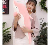 OUKEYI 70cm/27.55in Dolphin Stuffed Animals Plush Pillow Super Soft Sea Animal Dolphin Plush Toys Dolls for Boys Girls Sleeping Cushion Gift (Pink)