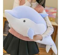 OUKEYI 70cm/27.55in Dolphin Stuffed Animals Plush Pillow Super Soft Sea Animal Dolphin Plush Toys Dolls for Boys Girls Sleeping Cushion Gift (Sky Blue)