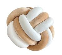 OUKEYI 8.5"/22cm Knot Ball Pillows, Round Throw Pillow Cushion Home Decoration Soft Plush, Throw Knotted Ball Pillow Handmade Children Room Decoration Round Plush Toy Pillow (White camel)