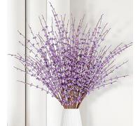 OUKEYI 8 Pcs 29.5“ Long Artificial Jasmine Flowers Tall Fake Flower Bouquet Faux Jasmine Plants Dry Branches for Wedding Home Party Office Party DIY Decor (Light Purple)