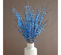 OUKEYI 8 Pcs 29.5“ Long Artificial Jasmine Flowers Tall Fake Flower Bouquet Faux Jasmine Plants Dry Branches for Wedding Home Party Office Party DIY Decor (sky blue)