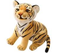 OUKEYI 9 in/23cmTigers Plush Toy Stuffed Animal Plush Cat, Lifelike Tiger Stuffed Animals Animals Kids Toy Gift for Boy Baby Hug Tiger Stuffed Animal (Yellow)