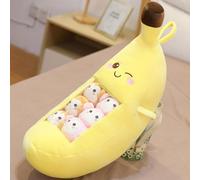 OUKEYI Banana Throw Pillow Fruit Stuffed Toys Banana Plush Pillow Removable Fluffy Creative Gifts for Kids,Kawaii Banana Plush toy Halloween Christmas Decorative Doll Toy Gift