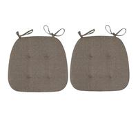 OUKEYI Brown Chair Cushions for Dining Chairs 4 Pack Kitchen Seat Pads Room with Ties Indoor Non Slip 17x16 inch Foam Chair Pads, 2 Pack