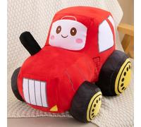 OUKEYI Car Plush Tractor Stuffed Cushion Truck Toy Super Cute Car Plush Pillow,Tractor Pillow Sofa Cushion Gift for Kids Or Lovers in Valentine's Day, Christmas or Birthday (red)