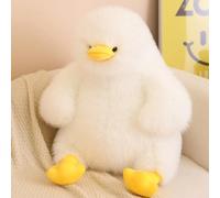 OUKEYI Cute Fried Duck Doll, White, 15.75 inches, Stuffed Animal, Plush Doll, Perfect for Snuggling, Playing, Decorating, Hugging, Reading, Watching TV, Studying, Napping